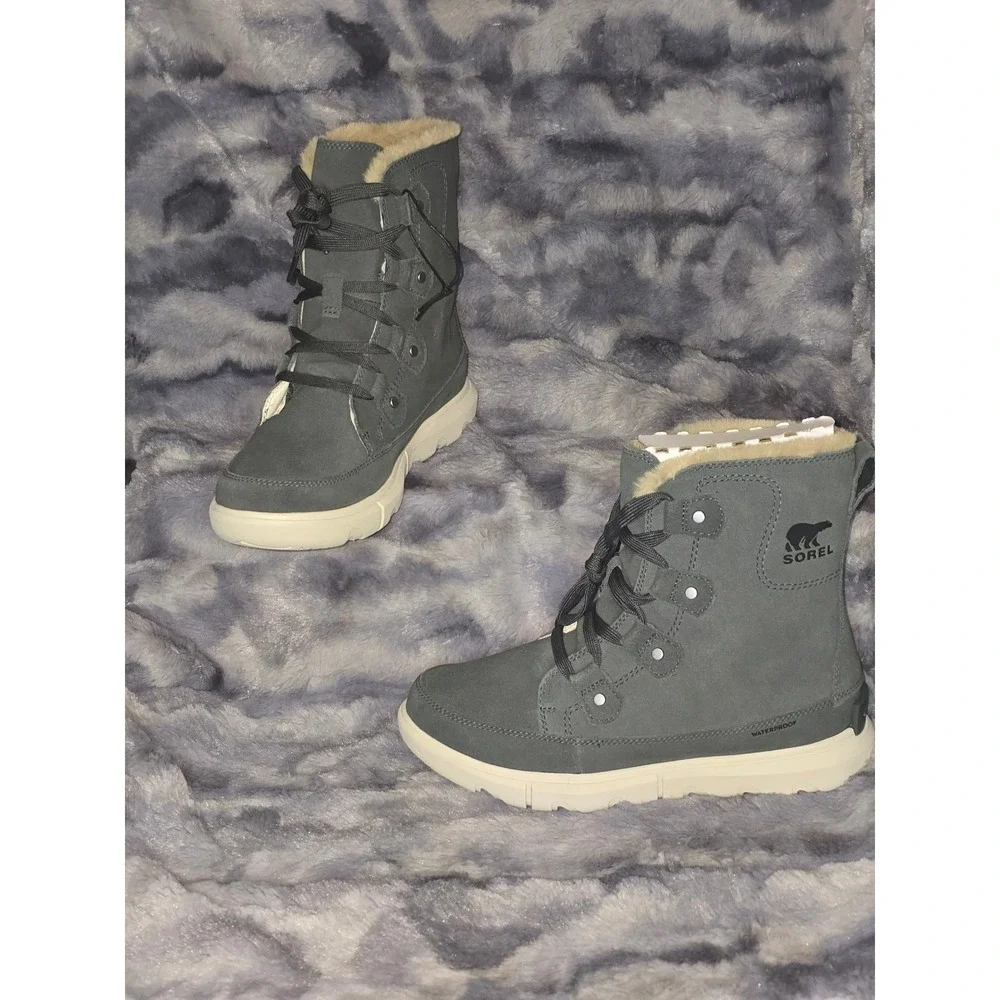 NWB Sorel Explorer‎ Next Joan Waterproof Insulated Boots Women's Size 7.5 Grey
